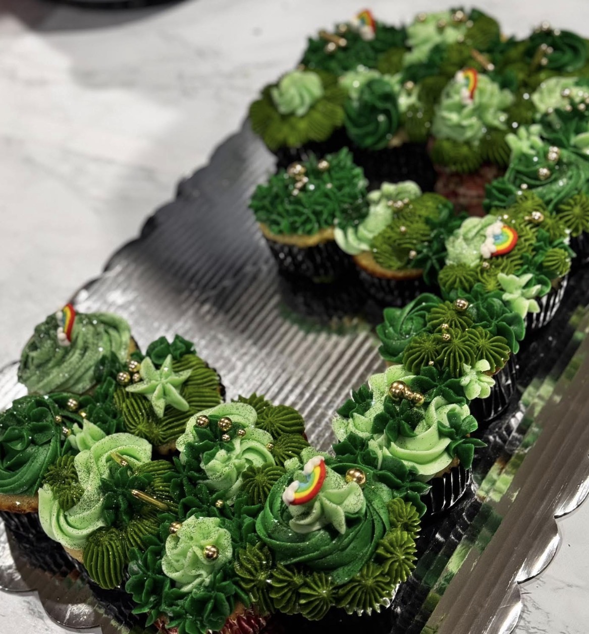 Cocomelon themed number 3 cupcake arrangement