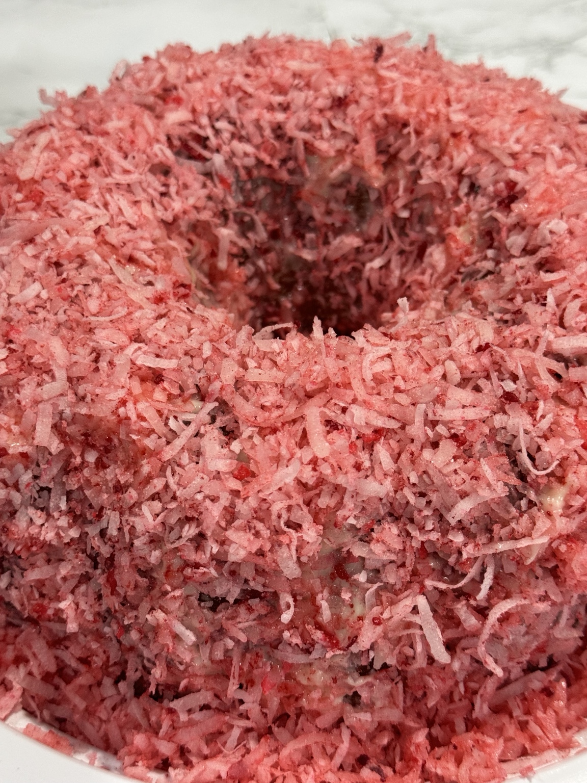 Strawberry coconut pound cake